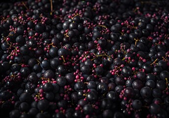 Dark Purple Grapes Close Up - Winemaking Texture