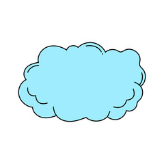 Cloud for conversation and thoughts drawn by hand. Cloud in doodle sketch style