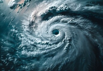 Aerial View of Powerful Hurricane Eye