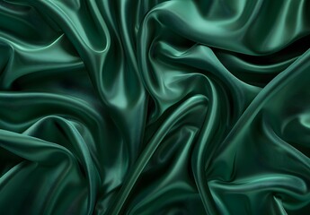 Obraz premium Elegant Green Silk Fabric Texture Background