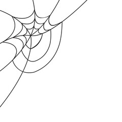 Doodle spider web icon isolated on white Halloween symbol Sketch