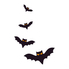 Fototapeta premium Hand drawn bat silhouettes collection for halloween celebration