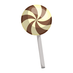 Lollipop Candy Cartoon Icon Illustration on white