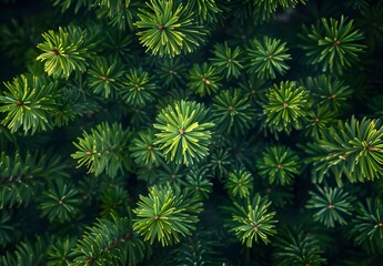 Alpine Pine Tree Crown Texture Closeup