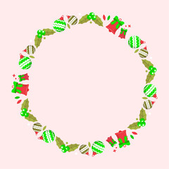 frame template for christmas season celebration, christmas wreath concept