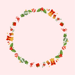 frame template for christmas season celebration, christmas wreath concept