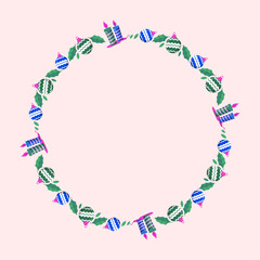 frame template for christmas season celebration, christmas wreath concept