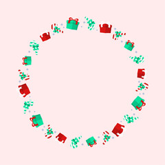 frame template for christmas season celebration, christmas wreath concept