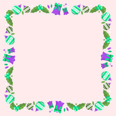 frame template for christmas season celebration, christmas wreath concept