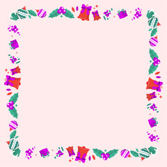 frame template for christmas season celebration, christmas wreath concept