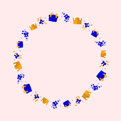 frame template for christmas season celebration, christmas wreath concept