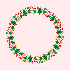 frame template for christmas season celebration, christmas wreath concept