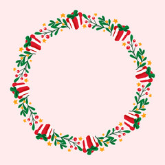 frame template for christmas season celebration, christmas wreath concept