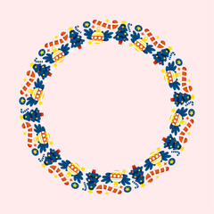 frame template for christmas season celebration, christmas wreath concept