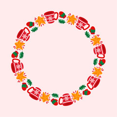 frame template for christmas season celebration, christmas wreath concept