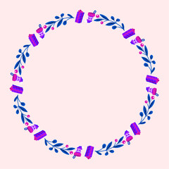 frame template for christmas season celebration, christmas wreath concept