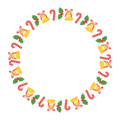 Frame template for christmas season celebration, christmas wreath concept