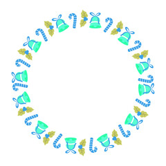 Frame template for christmas season celebration, christmas wreath concept