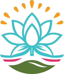 water Lilly  silhouette color flower illustration 11