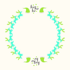 Frame template for christmas season celebration, christmas wreath concept