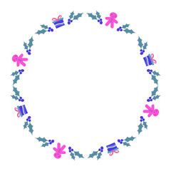 Frame template for christmas season celebration, christmas wreath concept