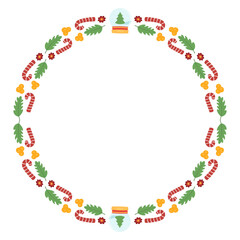 Frame template for christmas season celebration, christmas wreath concept