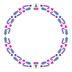 Frame template for christmas season celebration, christmas wreath concept