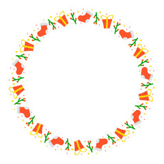 Frame template for christmas season celebration, christmas wreath concept