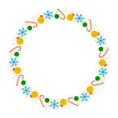 Frame template for christmas season celebration, christmas wreath concept