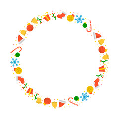 Frame template for christmas season celebration, christmas wreath concept