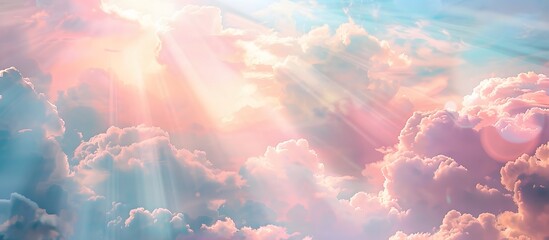 Dreamy Pastel Sky With Sun Rays