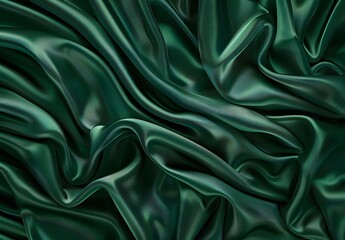 Abstract Green Silk Satin Drapery Background