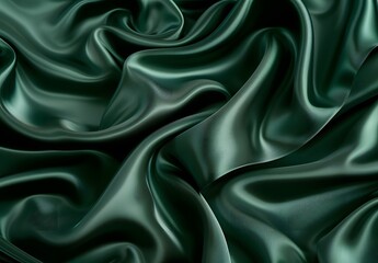 Obraz premium Elegant Green Silk Satin Drapery Background