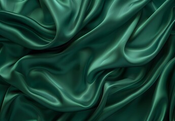 Fototapeta premium Elegant Green Silk Satin Drapery Texture