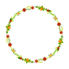 Frame template for christmas season celebration, christmas wreath concept