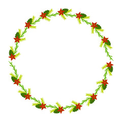 Frame template for christmas season celebration, christmas wreath concept
