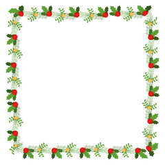 Frame template for christmas season celebration, christmas wreath concept
