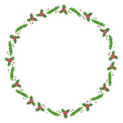 Frame template for christmas season celebration, christmas wreath concept