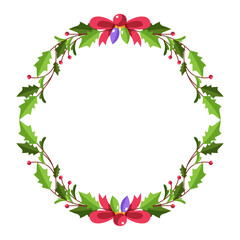 Frame template for christmas season celebration, christmas wreath concept