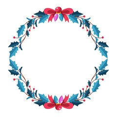 Frame template for christmas season celebration, christmas wreath concept