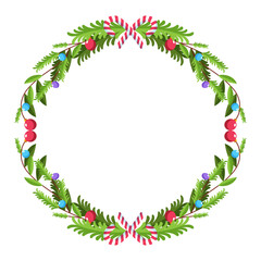 Frame template for christmas season celebration, christmas wreath concept
