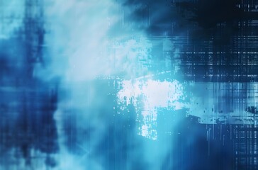 Obraz premium Abstract Blue Digital Background With Blurred Lines