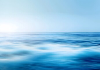 Fototapeta premium Abstract Blue Ocean Blurred Background Minimalist Style