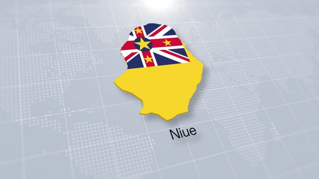 Niue map presentation displayed on a modern clean white background.