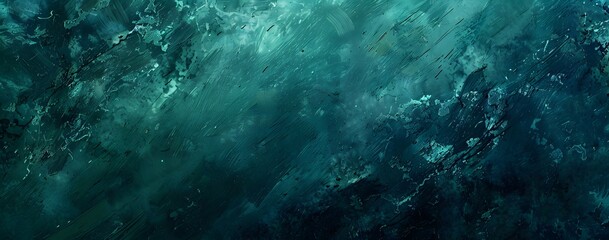 Obraz premium Abstract Dark Green Blue Textured Painting