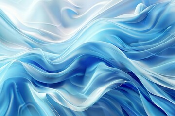 Obraz premium Vibrant abstract 3D blue graphic waves creating a stunning visual experience, perfect for modern design projects, backgrounds, and artistic presentations that showcase fluid motion and dynamic shapes.