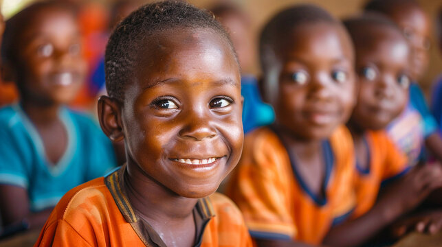 Motivated primary school children attending a school clas