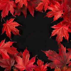 autumn leaves border, maple leaves