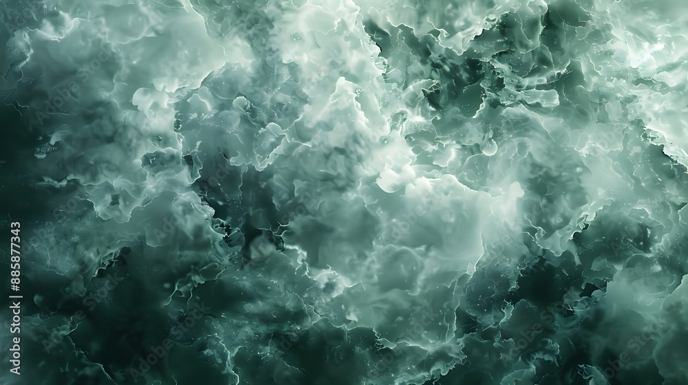 Sticker Abstract Green Marble Texture with Storm Clouds