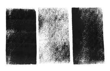 Dark gray ink painting isolated on white, top view